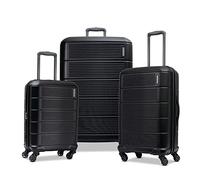 American Tourister Stratum 2.0 Valise Rigide Extensible avec roulettes pivotantes, Noir Profond, 3-Piece Set (20/24/28)