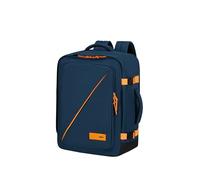 American Tourister Take2Cabin - Sac Cabine EasyJet 36 x 20 x 45 cm, 38 L, 0,70 kg, Bagage à Main, Sac à Dos Avion M Sous le Siège, Bleu/Orange (Dark Navy/Radiant Orange)