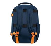 American Tourister Take2Cabin - Sac de cabine easyJet 36 x 20 x 45 cm, 38 L, 0,70 kg, bagage à main, sac à dos d'avion M, sous-siège, bleu/orange (bleu marine foncé/orange éclatant)
