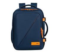 American Tourister Take2Cabin - Sac de cabine Ryanair 40 x 25 x 20 cm, 24 L, 0,50 kg, bagage à main, sac à dos d'avion S, sous-siège, bleu/orange (bleu marine foncé/orange éclatant)