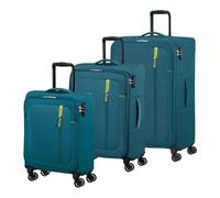 American Tourister Trolley Nitestream 3 PC Set A Teal/Lime Bleu pétrole 77cm