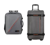 American Tourister Urban Track & Take2Cabin - Sac de voyage, 68 cm, 84 L & Bagage cabine Ryanair, 25 x 20 x 40 cm, 24 L - Ensemble Urban Travel - Gris foncé