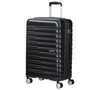 American Tourister Flashline Valise 4 Roues, 67 cm | Noir, valise rigide extensible, 67H x 46W x 27D cm, 69/75 L, 3.5 kg, avec serrure TSA et sangles croisées