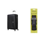 American Tourister Valise Flashline Spinner L 78 cm Noire avec Sangle, Noir/Gris
