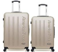 american travel - lot de 2 - valise grand format et valise weekend bronx - beige beige G