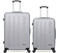 american travel - lot de 2 - valise grand format et valise weekend bronx - gris gris G