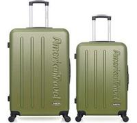 american travel - lot de 2 - valise grand format et valise weekend bronx - kaki kaki G