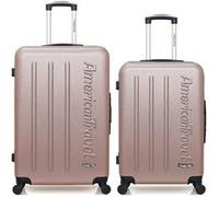 american travel - lot de 2 - valise grand format et valise weekend bronx - rose dore rose dore G