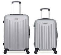 american travel - lot de 2 - valise grand format et valise weekend brooklyn - gris gris G