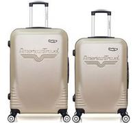 american travel - lot de 2 - valise grand format et valise weekend dc - beige beige G