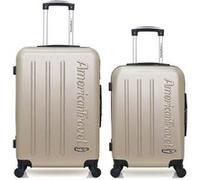 american travel - lot de 2 - valise weekend et valise cabine bronx - beige beige G