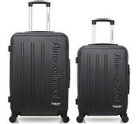american travel - lot de 2 - valise weekend et valise cabine bronx - gris fonce gris fonce G