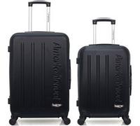 american travel - lot de 2 - valise weekend et valise cabine bronx - noir noir G