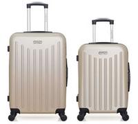 american travel - lot de 2 - valise weekend et valise cabine brooklyn - beige beige G