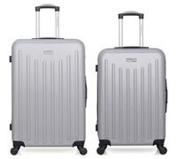 american travel - lot de 2 - valise weekend et valise cabine brooklyn - gris gris G