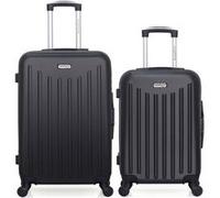 american travel - lot de 2 - valise weekend et valise cabine brooklyn - noir noir G