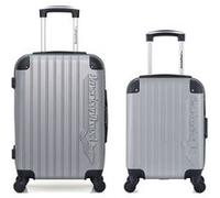 american travel - lot de 2 - valises cabine et cabine xxs budapest - gris gris G