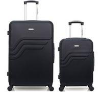 american travel - lot de 2 - valises grand format et cabine queens - noir noir