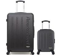 american travel - lot de 2 - valises grand format et cabine xxs bronx - gris fonce gris fonce G