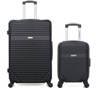 american travel - lot de 2 - valises grand format et cabine xxs memphis - noir noir G
