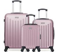 american travel - lot de 3 - valise weekend, valise cabine et valise cabine xxs brooklyn - rose dore rose dore G