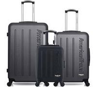 american travel - lot de 3 - valises grand format, weekend et cabine xxs bronx - noir noir G