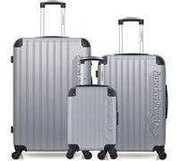 american travel - lot de 3 - valises grand format, weekend et cabine xxs budapest - gris gris G