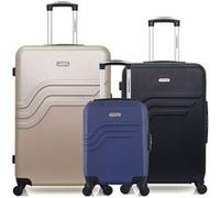 american travel - lot de 3 - valises grand format, weekend et cabine xxs queens - beige beige G