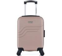 american travel - valise cabine xxs abs queens 4 roues 46 cm - rose dore rose dore