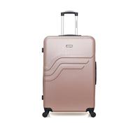 american travel - valise grand format abs queens 4 roues 75 cm - rose dore rose dore