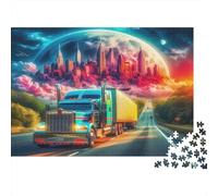American Truck Puzzle à Assemblers 1000 Pièces Papier Recy antasy Art Puzzle pour Enfants Cadeau Amusant & Activité pour Maison Great Cadeau pour Child‘s Anniversaire 38x26cm/1000pcs
