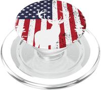 American US Flag Elk Buck Deer Hunting Gift PopSockets PopGrip pour MagSafe