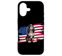 American USA Flag 4th Fourth July Patriotic Cavalier Dog Mom Coque pour iPhone 17