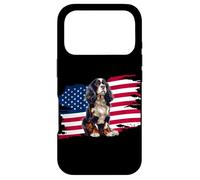 American USA Flag 4th Fourth July Patriotic Cavalier Dog Mom Coque pour iPhone 17 Pro
