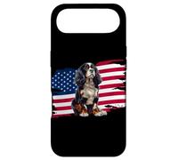 American USA Flag 4th Fourth July Patriotic Cavalier Dog Mom Coque pour iPhone Air