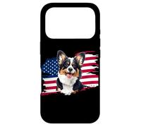 American USA Flag 4th July Fourth Black Tricolor Corgi Lover Coque pour iPhone 17 Pro