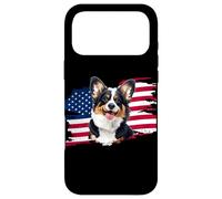 American USA Flag 4th July Fourth Black Tricolor Corgi Lover Coque pour iPhone 17 Pro Max
