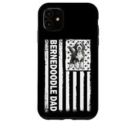 American USA Flag 4th July Mens Dads Bernedoodle Dog Lover Coque pour iPhone 11