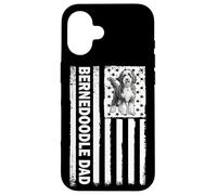 American USA Flag 4th July Mens Dads Bernedoodle Dog Lover Coque pour iPhone 16
