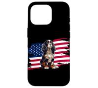 American USA Flag 4th July Patriotic Cavalier Spaniel Lover Coque pour iPhone 16 Pro