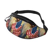 American USA Flag Eagle Art Waist Pack Fanny Packs pour Hommes Femmes Sac De Taille avec Sangle Réglable pour Courir Voyage Randonnée Chien Marche Entraînement