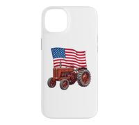 American USA Flag Tractor Farmer Coque pour iPhone 14 Plus