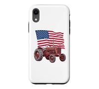 American USA Flag Tractor Farmer Coque pour iPhone XR