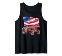 American USA Flag Tractor Farmer Débardeur