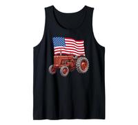 American USA Flag Tractor Farmer Débardeur