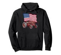 American USA Flag Tractor Farmer Sweat à Capuche