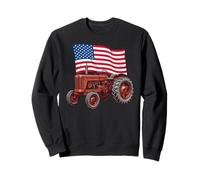 American USA Flag Tractor Farmer Sweatshirt