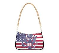 American USA Great Seal Sac à main pour femme Sac à bandoulière avec fermeture éclair et sangle de chaîne