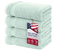 American Veteran Towel, Lot de 4 essuie-Mains turcs pour Salle de Bain, 100% Coton, essuie-Mains Doux, essuie-Mains turcs, Menthe