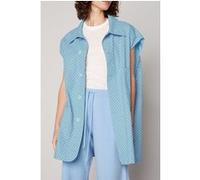 American Vintage Sleeveless Jacket With Shirt Collar Printed Berthe Taille: OS | Vestes sans manches Outlet | Femme | Blanche